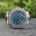 "Frost Royale" — Ice Blue Daytona Diamond Bezel Seiko Mod