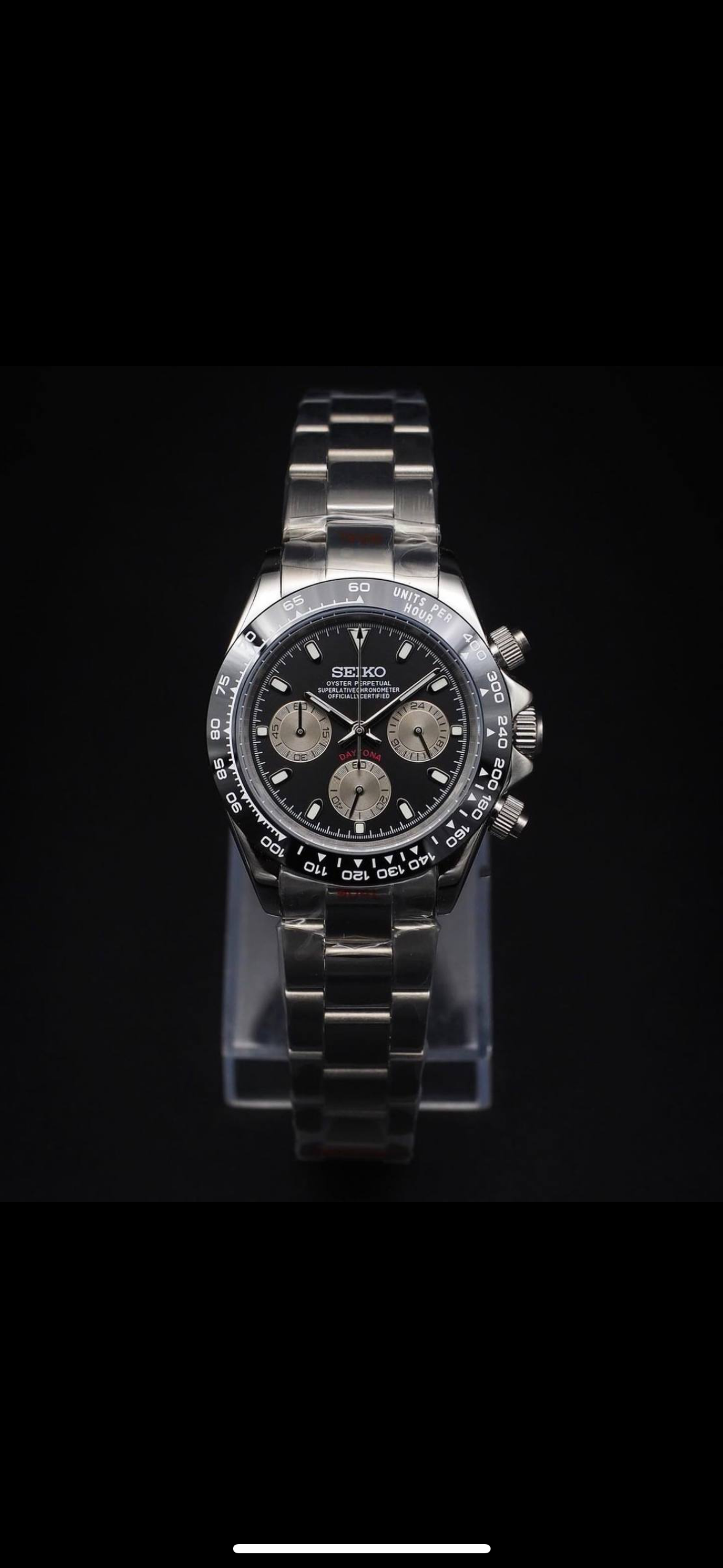SeikMod Daytona Style VK63 “Black Triple Subdial” Chronograph