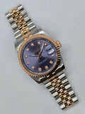 Seiko Mod Datejust Two-Tone Purple Dial with Diamond Indices on Jubilee Bracelet