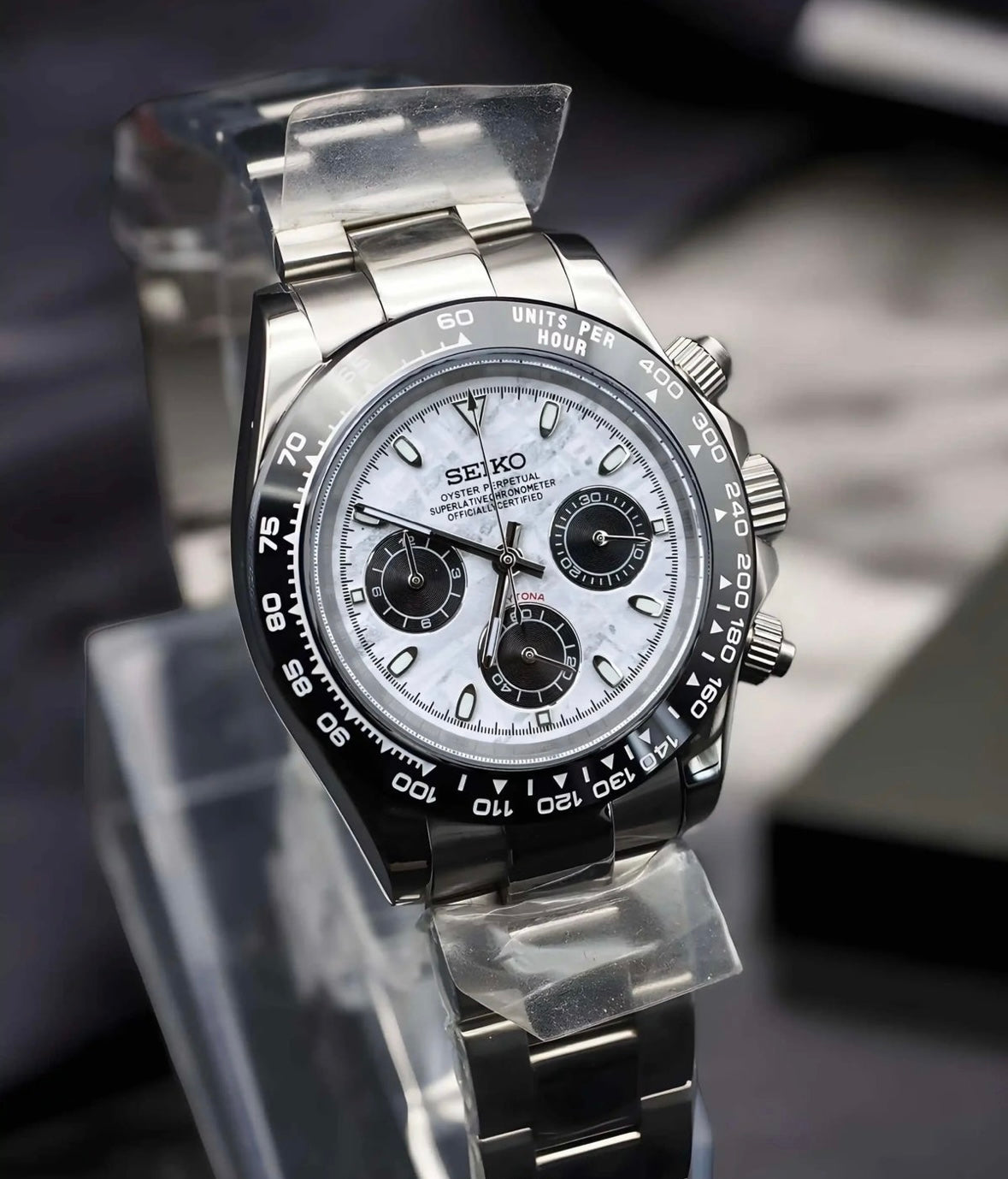 SikVivo Custom Seiko Daytona — "White Marble" Chronograph