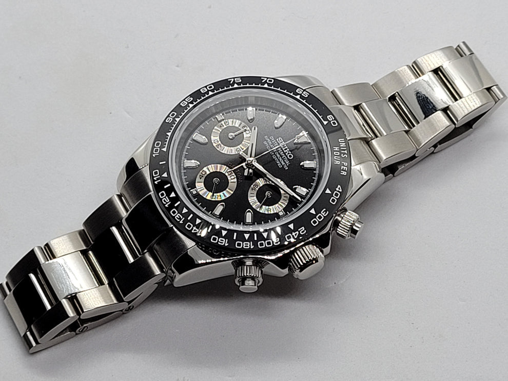 Seiko Daytona Homage Mod - Black Dial Chronograph NH35 Automatic