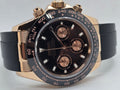 Seiko Mod Daytona Rose Gold / Black Dial on Rubber – VK63 Chronograph