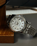 Seiko Mod Datejust – White Diamond Dial Jubilee Automatic