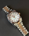 Seiko Mod Datejust Two-Tone Mother of Pearl Dial with Diamond Indices Jubilee
